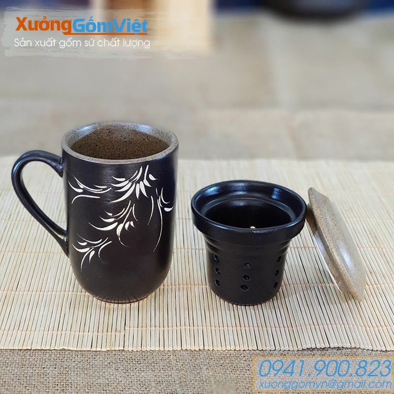 Ly sứ có nắp dùng pha cà phê