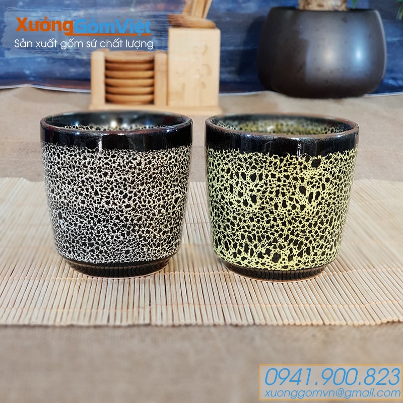 Ly sứ không quai men hỏa biến