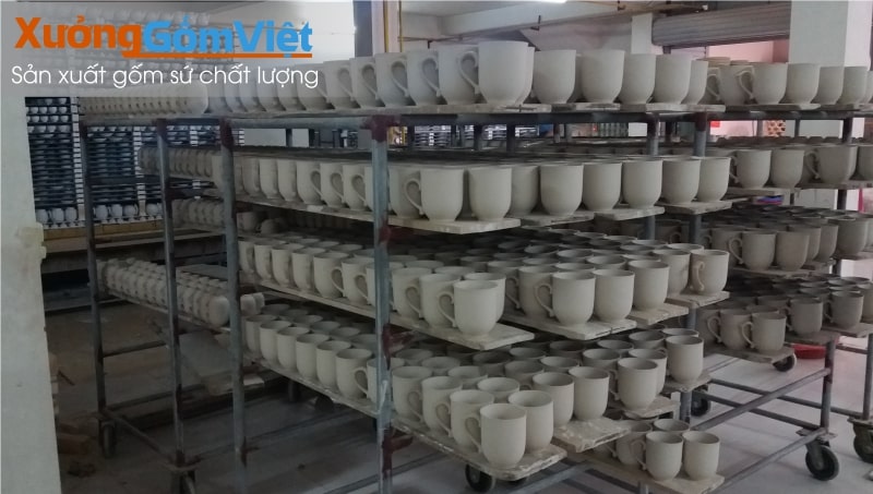 Xưởng sản xuất ly sứ trắng số lượng lớn 