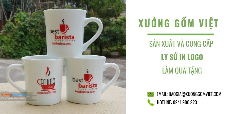 Xưởng in logo lên ly sứ đẹp giá rẻ