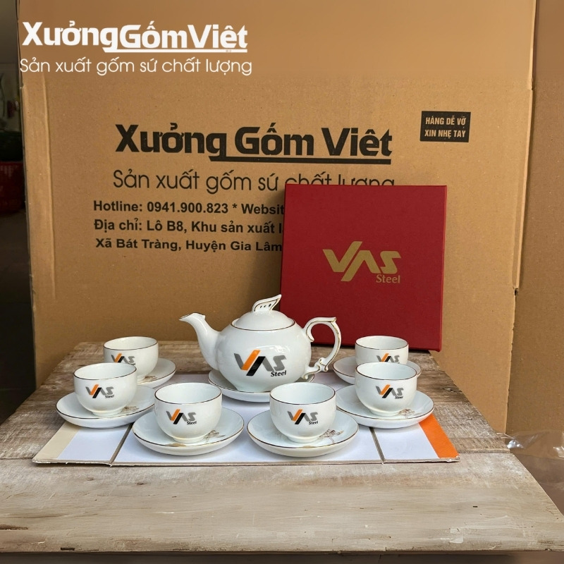 Mẫu ấm chén in logo làm quà tặng