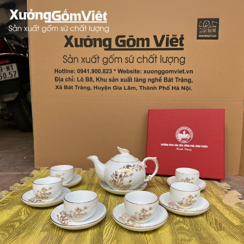 Mẫu ấm chén in logo làm quà tặng