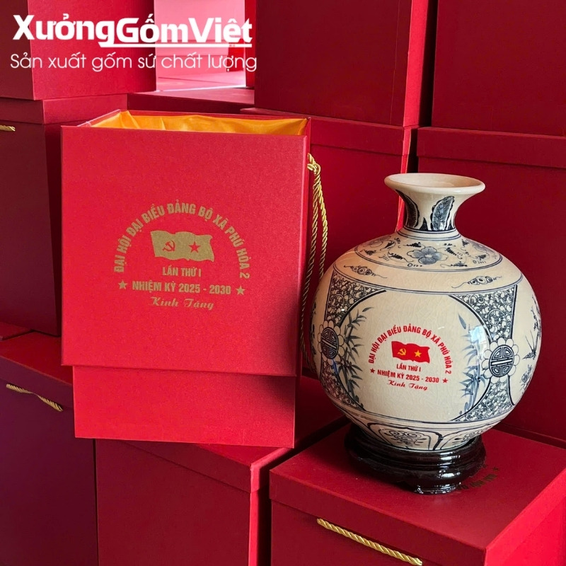 Bình hút lộc đại hội Đảng in logo